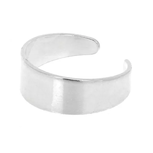 Anillo ancho 6 mm ajustable sin anilla de Plata 925 x1