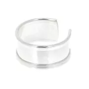 Anillo con borde a decorar 11 mm ajustable - de Plata 925 x1