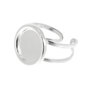 Anillo ajustable para cabuchón 12 mm - Plata 925 x1