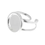 Anillo ajustable para cabuchón 12 mm - Plata 925 x1