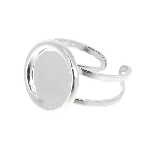 Anillo ajustable para cabuchón 12 mm - Plata 925 x1