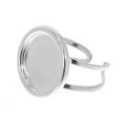 Anillo ajustable para cabuchón 15 mm - Plata 925 x1|raw }}