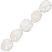 Cuentas de agua dulce Keshi - cuentas irregulares 11 mm - Blanco nacarado x6|raw }}