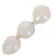 Cuentas de agua dulce Keshi - cuentas irregulares 10 mm - Blanco x4