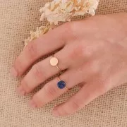 Anillo fino para cabuchón 8 mm - Talla 52 - Chapado de oro 3 micras x1