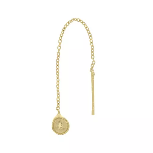 Ganchos pendientes 60 mm para cabuchón 4 mm - Plata 925 Dorado con oro fino x2