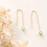Ganchos pendientes 60 mm para cabuchón 4 mm - Plata 925 Dorado con oro fino x2