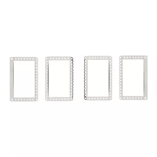 2 terminales y 2 entrepiezas rectangulares para Miyuki - Acero inoxydable