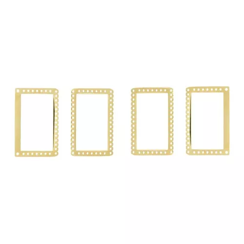 2 terminales y 2 entrepiezas rectangulares para Miyuki - Acero inoxydable Dorado