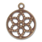 Dijes filigrana 15 mm cobrizo envejecido x5