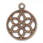 Dijes filigrana 15 mm cobrizo envejecido x5