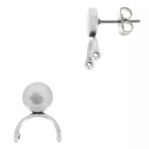 Cymbal - Ganchos pendientes para tejido Miyuki 11/0 - Venio II - Plateado envej x2