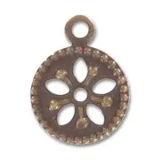 Dijes filigrana 10 mm cobrizo antiguo x5