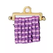 Cymbal -Terminal tejido de cuentas Delica 11/0 12mm Topolia II Plateado envejx1