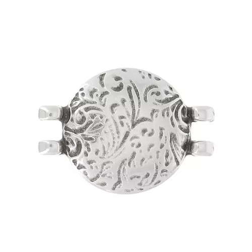 Cymbal - Terminal para perlas Rocalla 11/0 16x11 mm Pithari II - Plateado envejx1