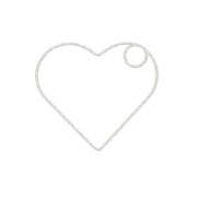 Colgante corazón diamantado 26x29 mm de Plata 925 x1