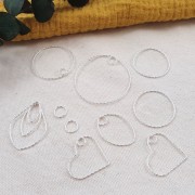 Colgante círculo diamantado 20 mm de plata 925 x1