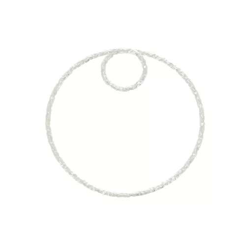 Colgante círculo diamantado 25 mm de plata 925 x1