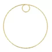 Colgante circulo diamantado 40 mm de Plata 925 Dorado oro fino x1