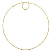 Colgante circulo diamantado 45 mm de Plata 925 Dorado oro fino x1
