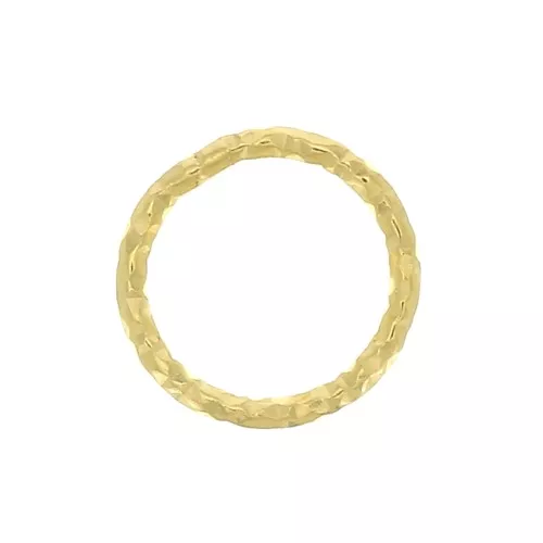 Anilla cerrada redondo diamantado 8 mm de Plata 925 Dorado con oro fino x1