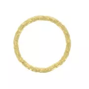 Anilla cerrada redondo diamantado 9.6 mm de Plata 925 Dorado con oro fino x1