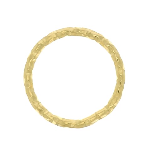 Anilla cerrada redondo diamantado 9.6 mm de Plata 925 Dorado con oro fino x1