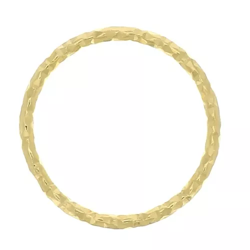 Anilla cerrada redondo diamantado 12 mm de Plata 925 Dorado con oro fino x1