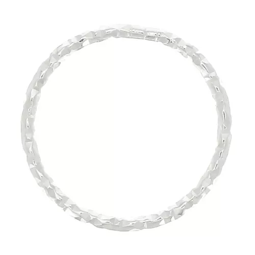 Anilla cerrada redondo diamantado 12 mm de Plata 925 x1
