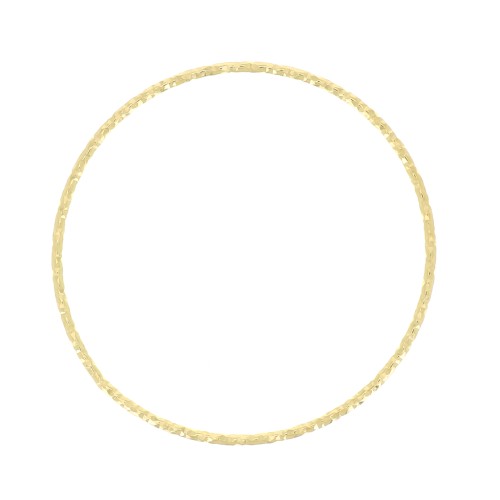 Anilla montaje tejido redondo diamantado 29 mm de Plata 925 Dorado con oro fino x1
