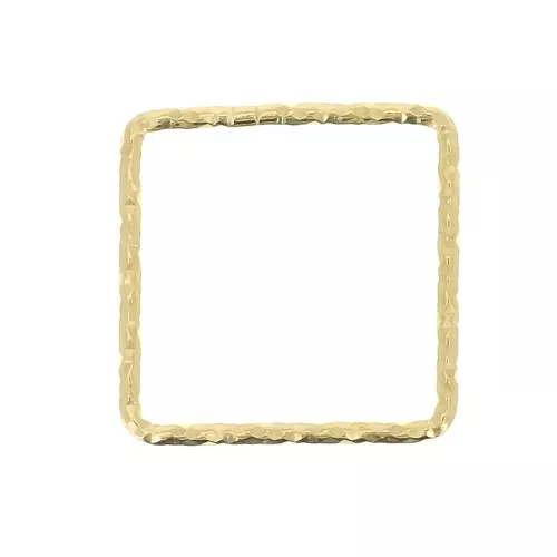 Anilla montaje tejido cuadrado diamantado 13 mm de Plata 925 Dorado con oro finox1