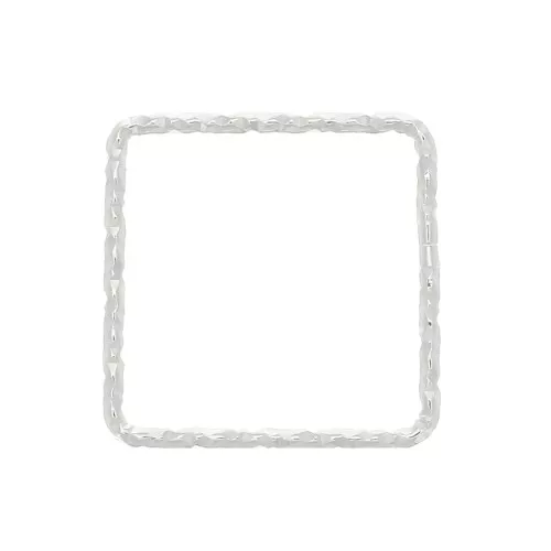 Anilla montaje tejido cuadrado diamantado 13 mm de Plata 925 x1