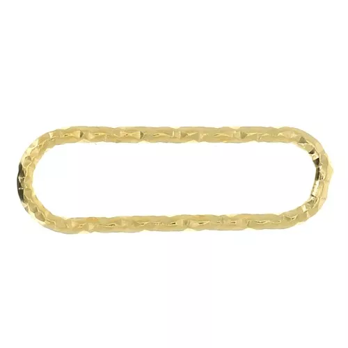 Entrepieza rectangular redondo diamantado16x5 mm de Plata 925 Dorado con oro fino x1
