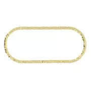 Entrepieza rectangular redondeado diamantado23x10 mm de Plata 925 Dorado con oro fino x1