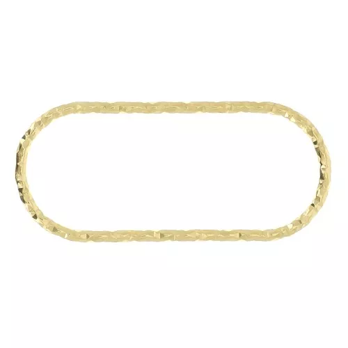 Entrepieza rectangular redondeado diamantado23x10 mm de Plata 925 Dorado con oro fino x1