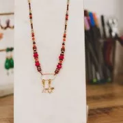 Entrepieza rectangular redondeado diamantado23x10 mm de Plata 925 Dorado con oro fino x1