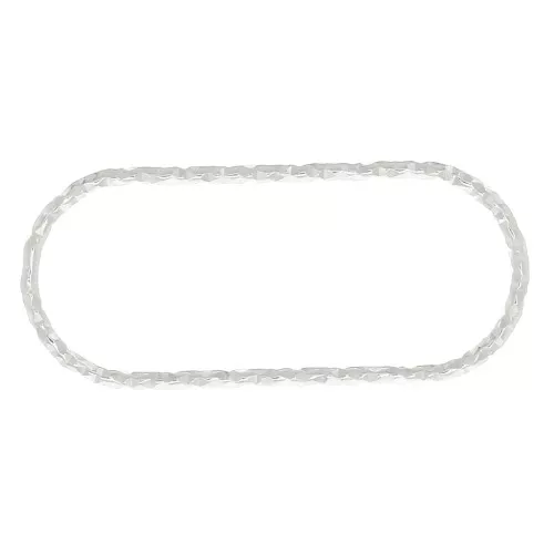 Entrepieza rectangular redondeado diamantado 23x10 mm de Plata 925 x1