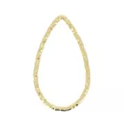 Anilla de montaje gota diamantada 16.5x10 mm de Plata 925 Dorado con oro fino x1