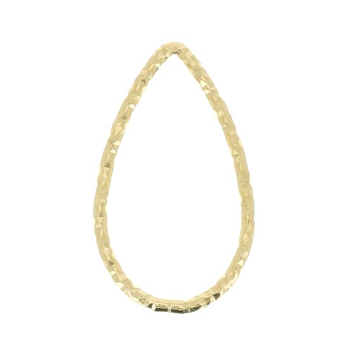 Anilla de montaje gota diamantada 16.5x10 mm de Plata 925 Dorado con oro fino x1