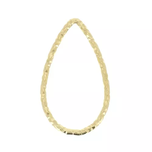 Anilla de montaje gota diamantada 16.5x10 mm de Plata 925 Dorado con oro fino x1