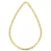 Anilla de montaje & tejido gota diamantado 21x14mm Argent 925 Dorado con oro fino x1