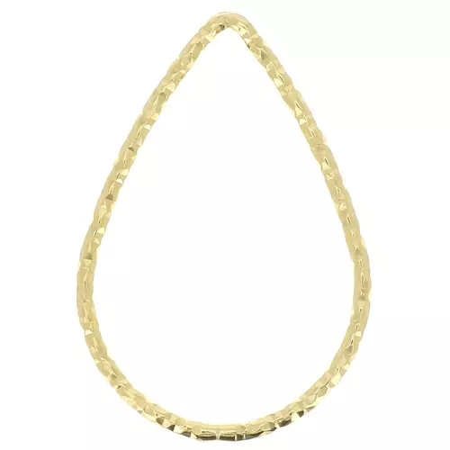Anilla de montaje & tejido gota diamantado 21x14mm Argent 925 Dorado con oro fino x1