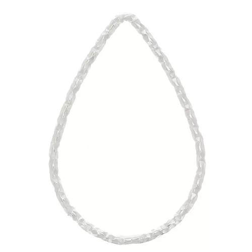 Anilla de montaje & tejido gota diamantado 21x14 mm Argent 925 x1