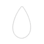 Anilla de montaje & tejido gota diamantado 34x20 mm Plata 925 x1