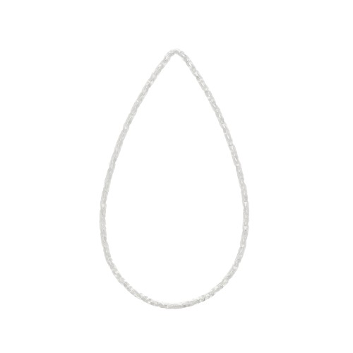 Anilla de montaje & tejido gota diamantado 34x20 mm Plata 925 x1