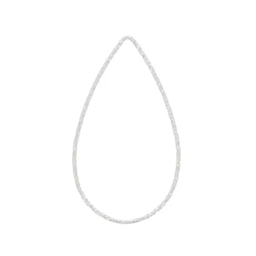 Anilla de montaje & tejido gota diamantado 34x20 mm Plata 925 x1