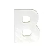 Cuenta letra alfabeto de nácar 10x8 mm - B - Natural x1