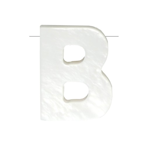 Cuenta letra alfabeto de nácar 10x8 mm - B - Natural x1