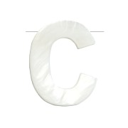 Cuenta letra alfabeto de nácar 10x8 mm - C - Natural x1