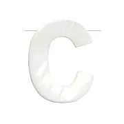 Cuenta letra alfabeto de nácar 10x8 mm - C - Natural x1
